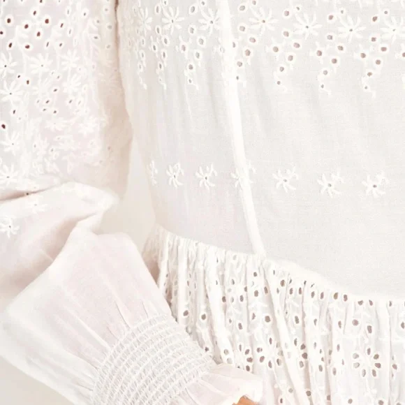 *NWT* LoveShackFancy Preslina White Eyelet Dress - Picture 4 of 12